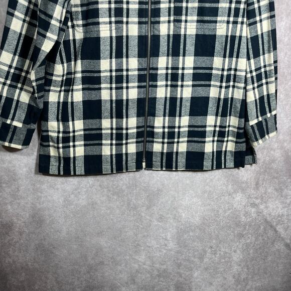 Lauren Ralph Lauren Shirt Jacket Mens Large Gray Plaid Zip‎ Up Shacket Outdoors - Picture 4 of 9
